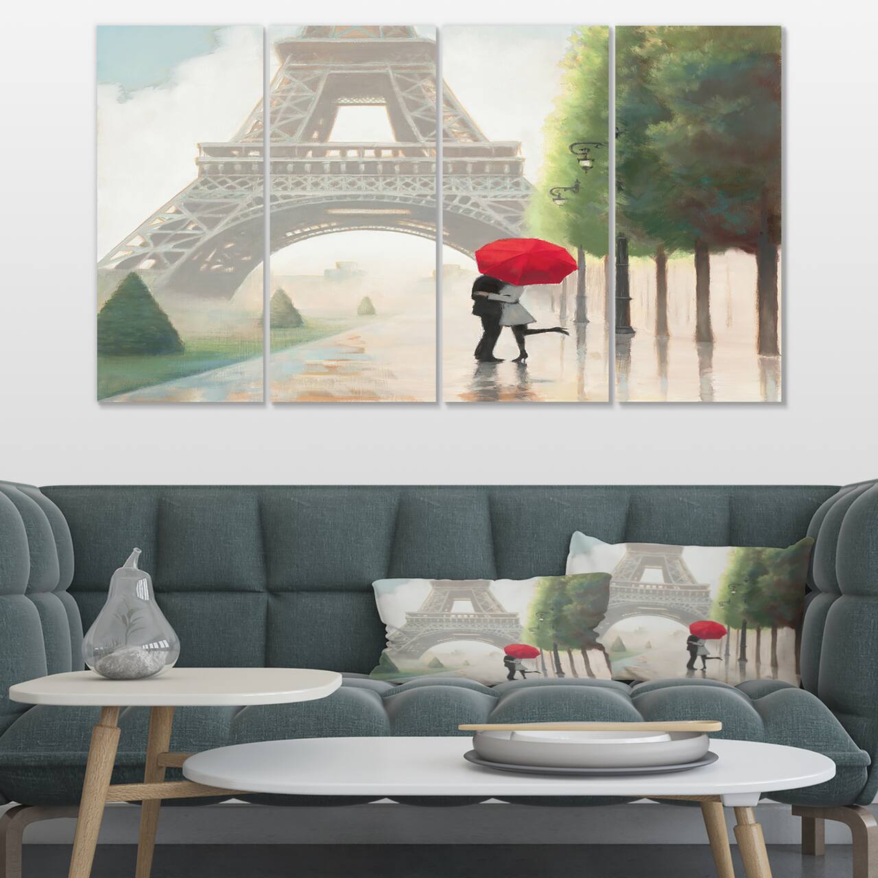 Designart - Paris Romance Couples III - French Country Premium Canvas Wall Art